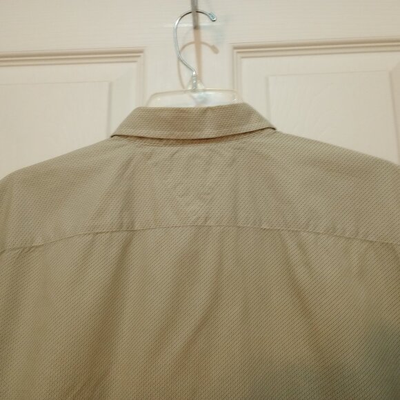 Tommy Hilfiger Neutral Beige Microprint Button Down Shirt sz L 100% Cotton - Picture 8 of 11